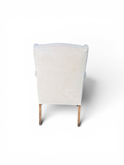 Suede Cream Wingback Chair