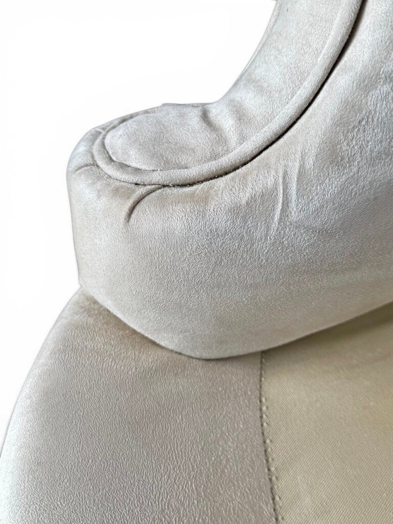 Suede Cream Wingback Chair