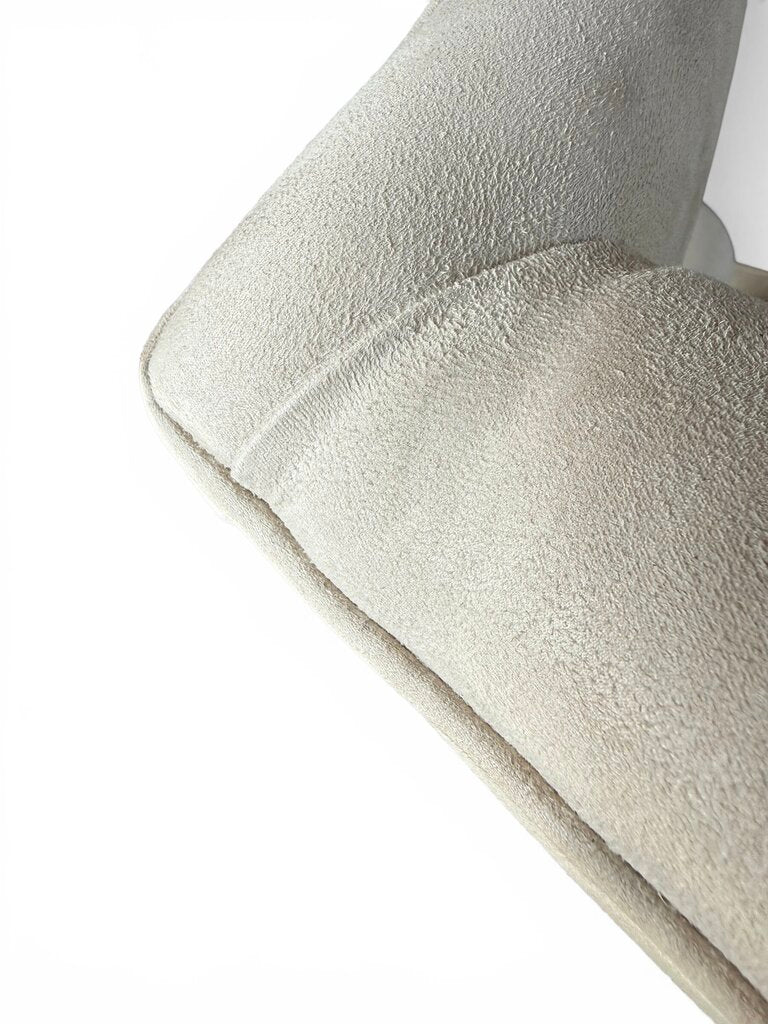 Suede Cream Wingback Chair