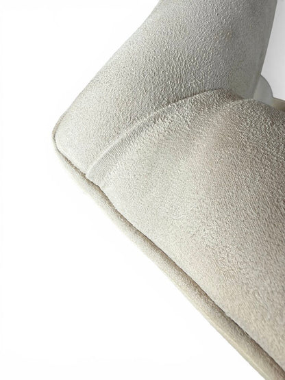 Suede Cream Wingback Chair