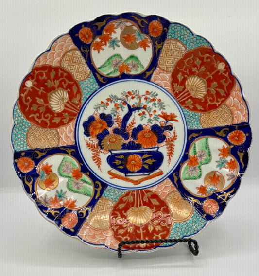 Vtg. Japanese 11 In. Imari Plate/Charger Six Panel /j