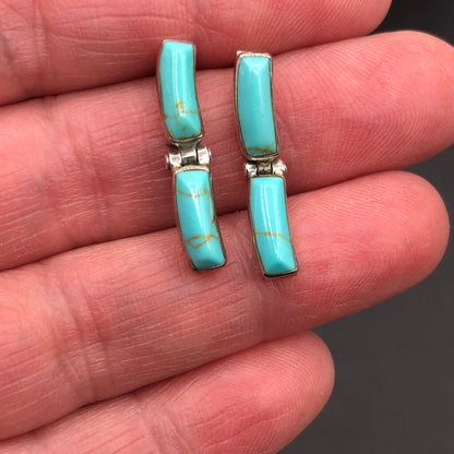 Taxco 950 Silver & Turquoise Pendant Necklace & Earring Set /b