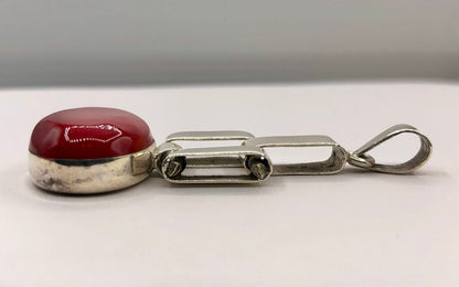 925 Sterling & Red Jasper Pendant & Earring Set /b