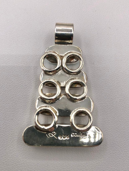 Stacked Tejano Mexico Pendant 925 Sterling Silver /b