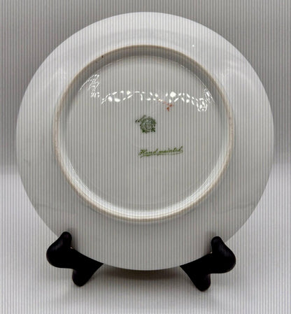 Vtg. Tirschenreuth Bavaria Pink Roses Gold Trim Cabinet Plate Signed /j