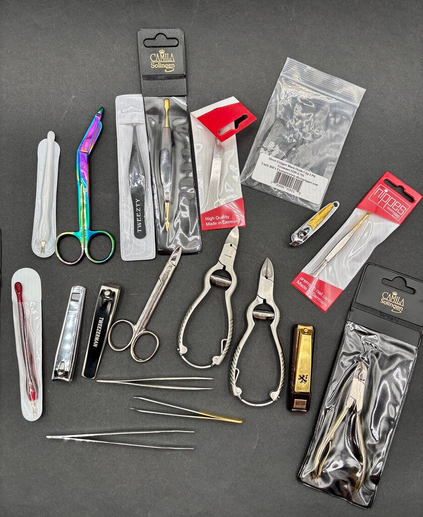 Lot Of 20 New & Used, Pedi, & Grooming Tools Clippers Tweezers Scissors Etc. /j