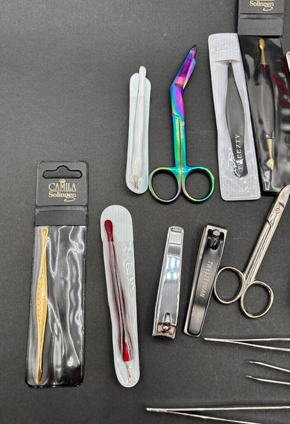 Lot Of 20 New & Used, Pedi, & Grooming Tools Clippers Tweezers Scissors Etc. /j