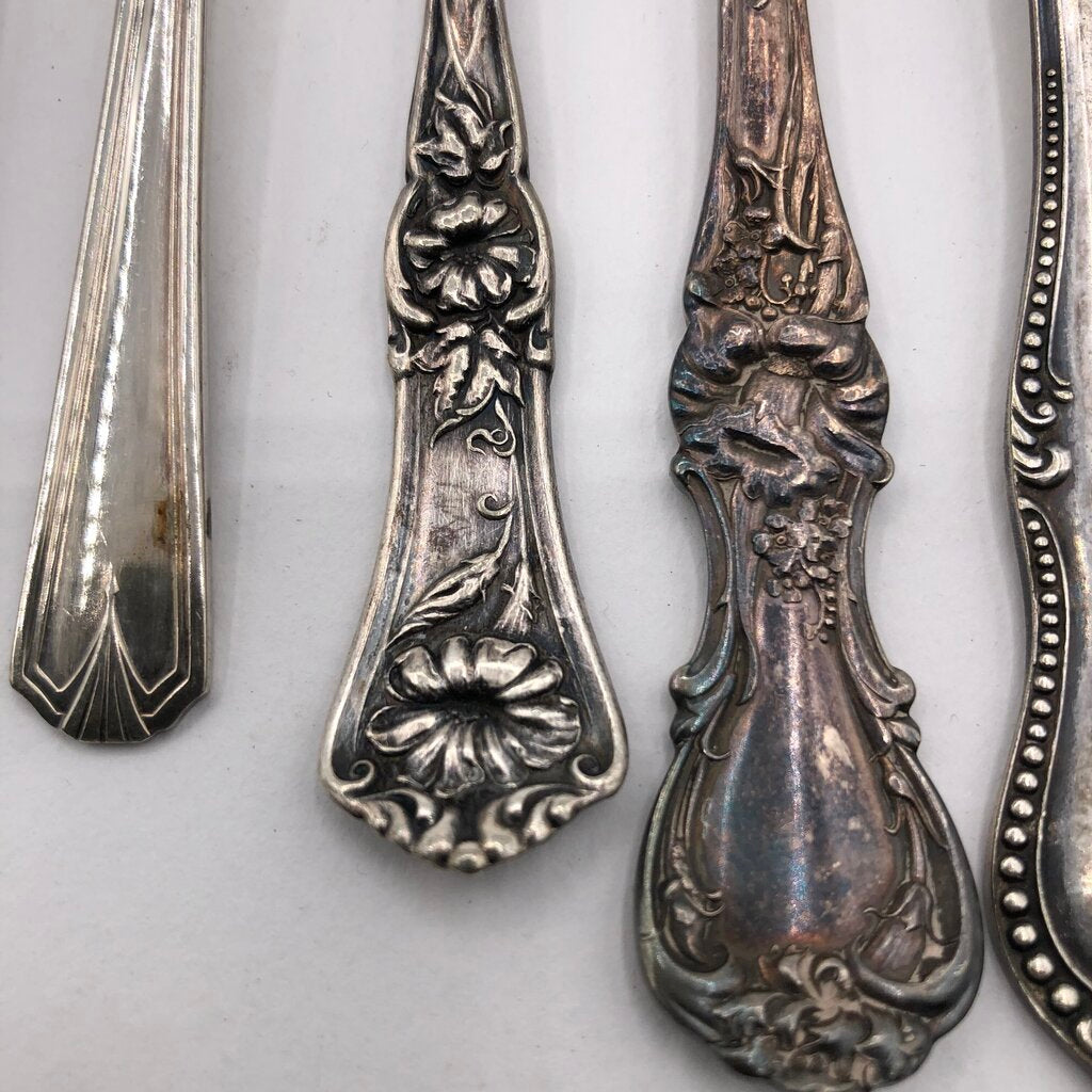 13pc Ornate Antique Silver Plate Spoons & Lemon Forks /b