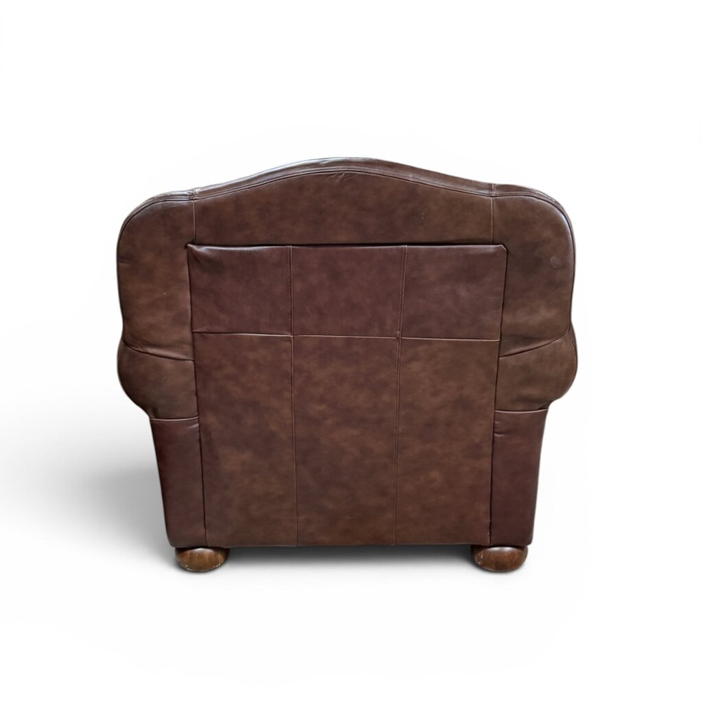 Dark Brown Leather Chair With Ottoman