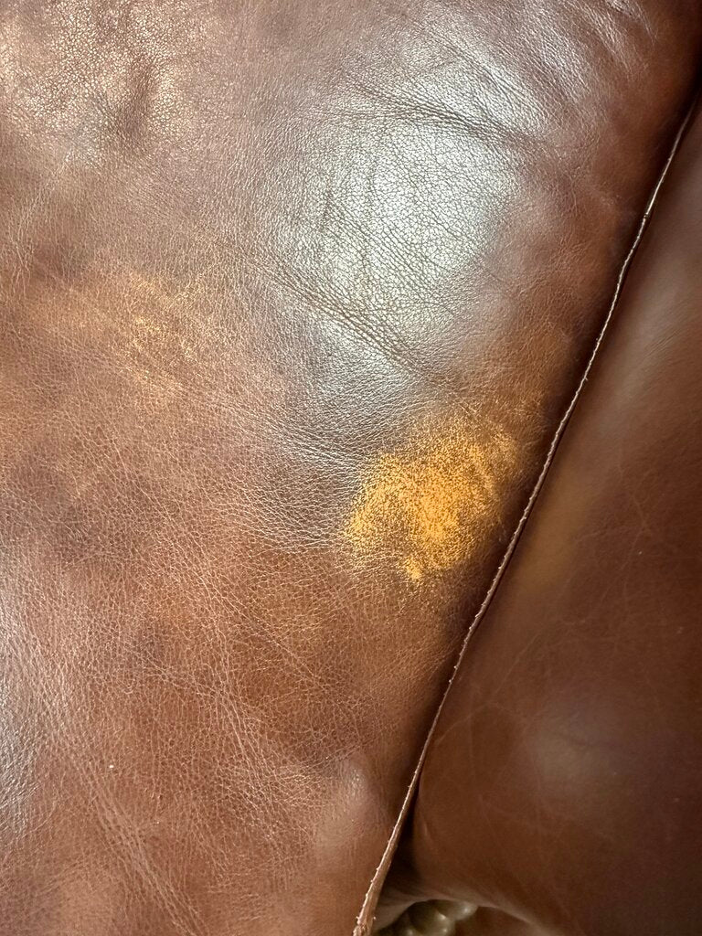 Dark Brown Leather Chair With Ottoman