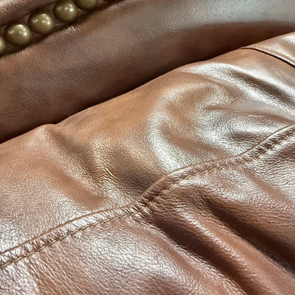 Dark Brown Leather Chair With Ottoman