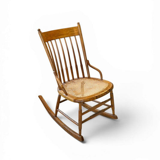 VTG Honey Colored Rattan Rocker