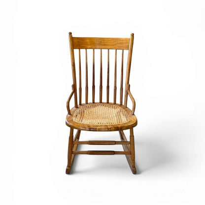 VTG Honey Colored Rattan Rocker