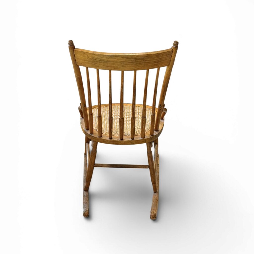 VTG Honey Colored Rattan Rocker