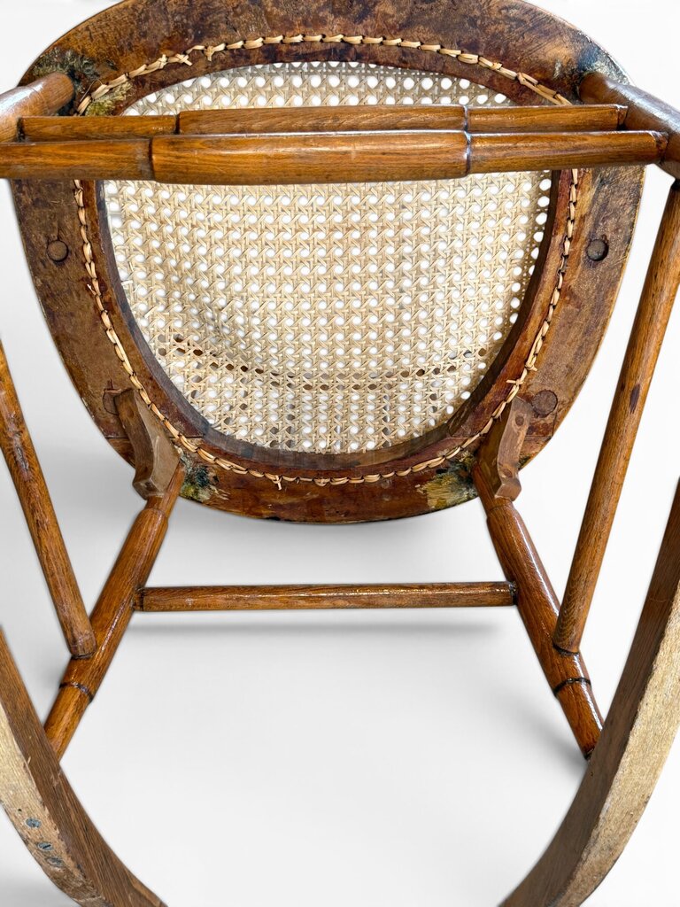 VTG Honey Colored Rattan Rocker