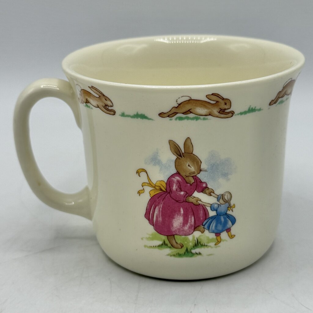 Set of 2 Vintage Royal Doulton Fine Bone China Bunnykins Children’s Mugs Made in England /cb