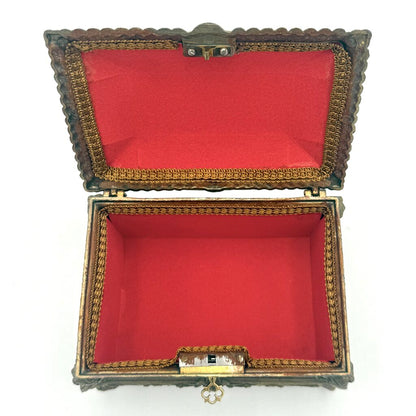 Antique 19th Century Bombe Louis XV Style Gilded Bronze Jewelry Box
