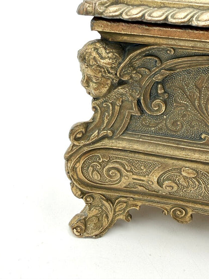 Antique 19th Century Bombe Louis XV Style Gilded Bronze Jewelry Box