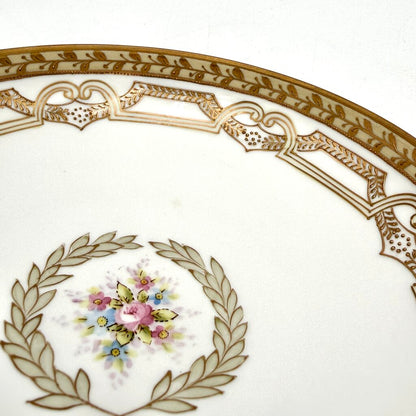 Antique Nippon Morimura Art Nouveau Wreath Bowl with Gold Luster Accents