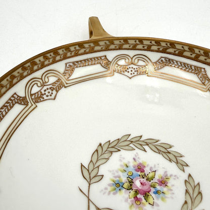 Antique Nippon Morimura Art Nouveau Wreath Bowl with Gold Luster Accents
