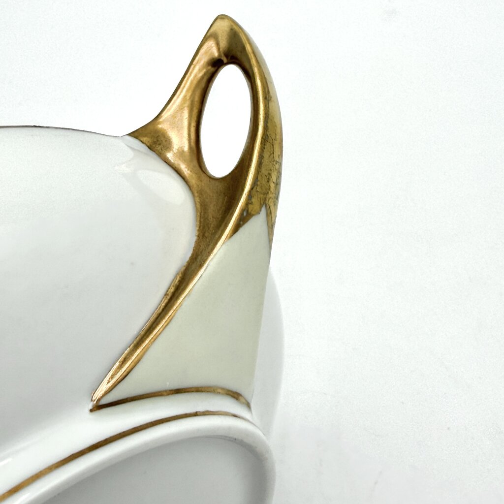 Antique Nippon Morimura Art Nouveau Wreath Bowl with Gold Luster Accents
