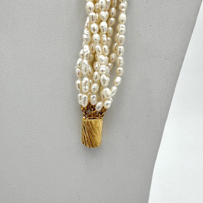 VTG Set Of 2 Freshwater Pearl Choker And Bracelet With Golden Clasp
