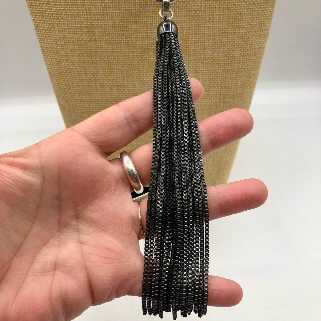 R.J. GRaziano Tassel Pendant Two Tone Statement Necklace /b