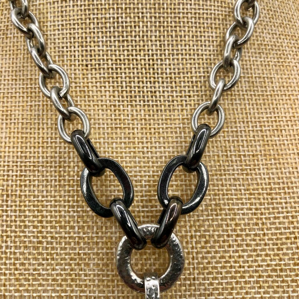 R.J. GRaziano Tassel Pendant Two Tone Statement Necklace /b