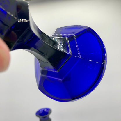 Vtg Pair Cobalt Blue Glass Candlesticks /b