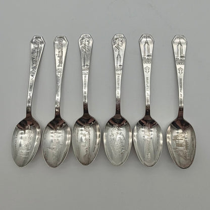 1933 Chicago World Fair Century of Progress Century Silver Plate Souvenir Teaspoons-Set of 6 /co