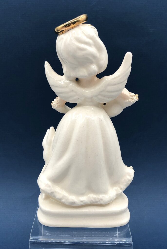 Vtg Knobler April Birthday Angel w/ Bunny, Basket & Hen /b