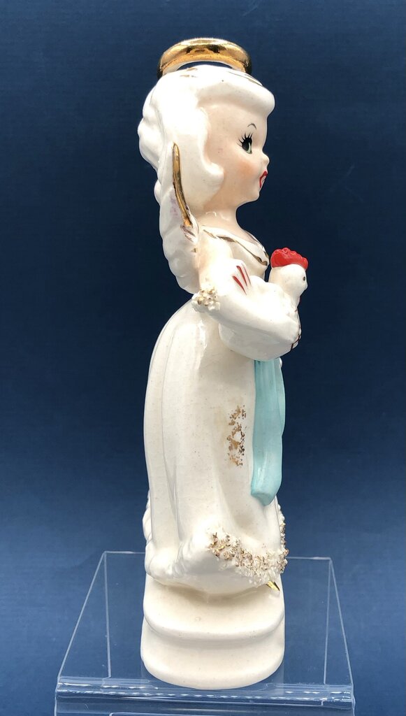 Vtg Knobler April Birthday Angel w/ Bunny, Basket & Hen /b