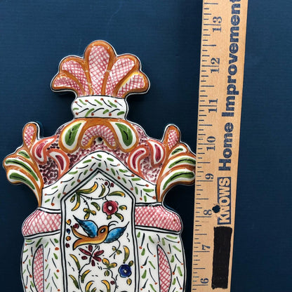 Portugal Ceramics De Coimbra Hand Painted Water Font/ Pocket /b