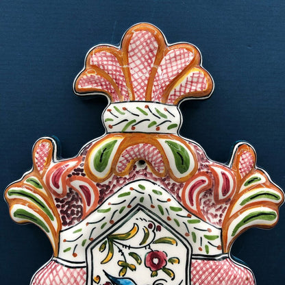 Portugal Ceramics De Coimbra Hand Painted Water Font/ Pocket /b