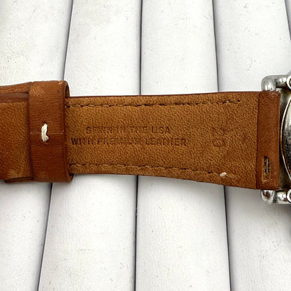 Men's Shinola Runwell Blue Slate Dial with Tan Leather Strap Wristwatch (Not Working)