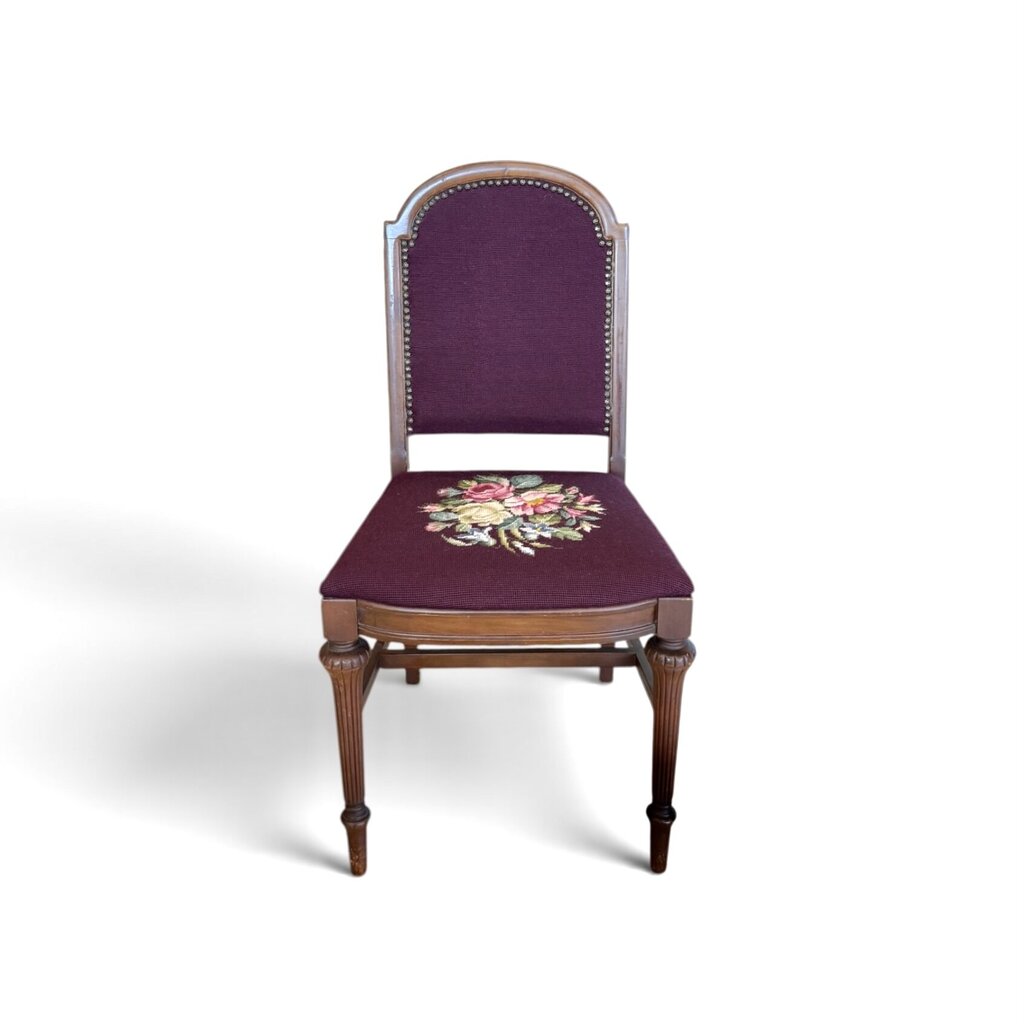 Purple Needle Point Floral Chair