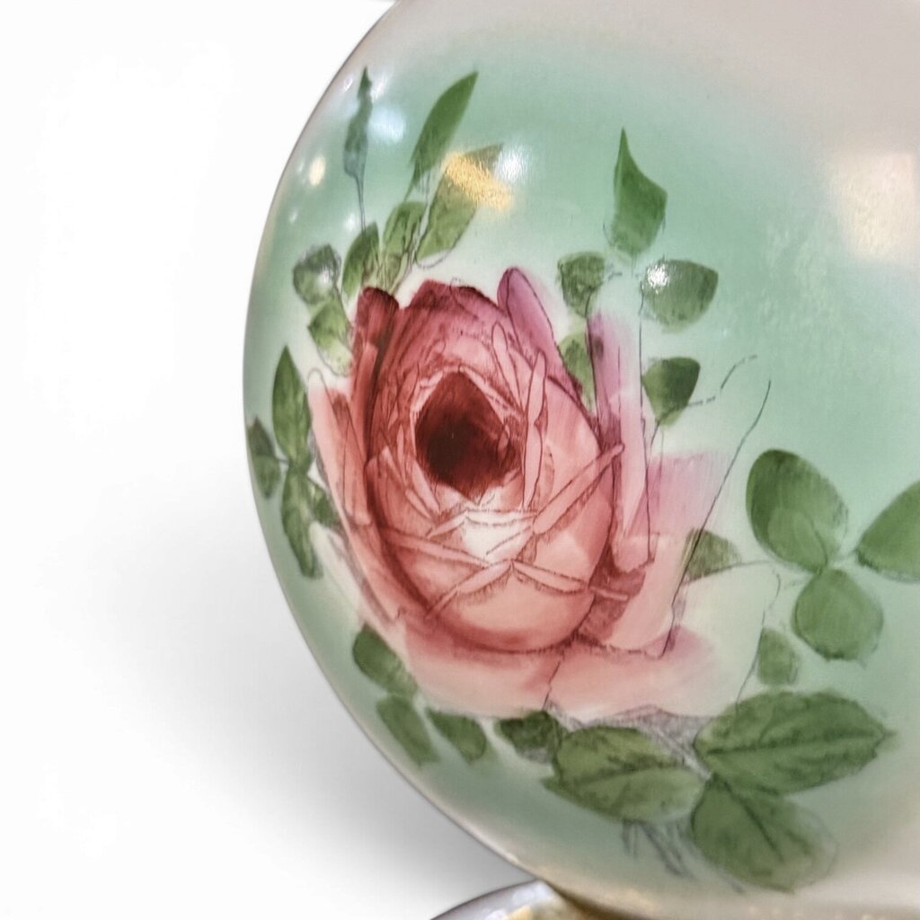 Antique Pink Floral Milk Glass Parlor Oil Lamp (AS IS)