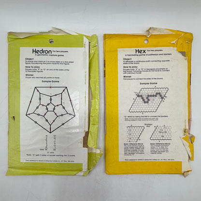 Vintage 1974 3M Paper Games For Travel & Leisure Lot of 4 Hex Hedron Snare Nab /cb