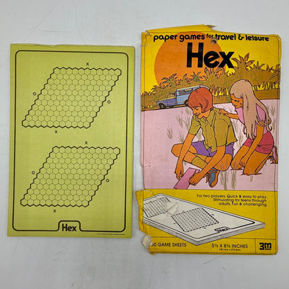 Vintage 1974 3M Paper Games For Travel & Leisure Lot of 4 Hex Hedron Snare Nab /cb