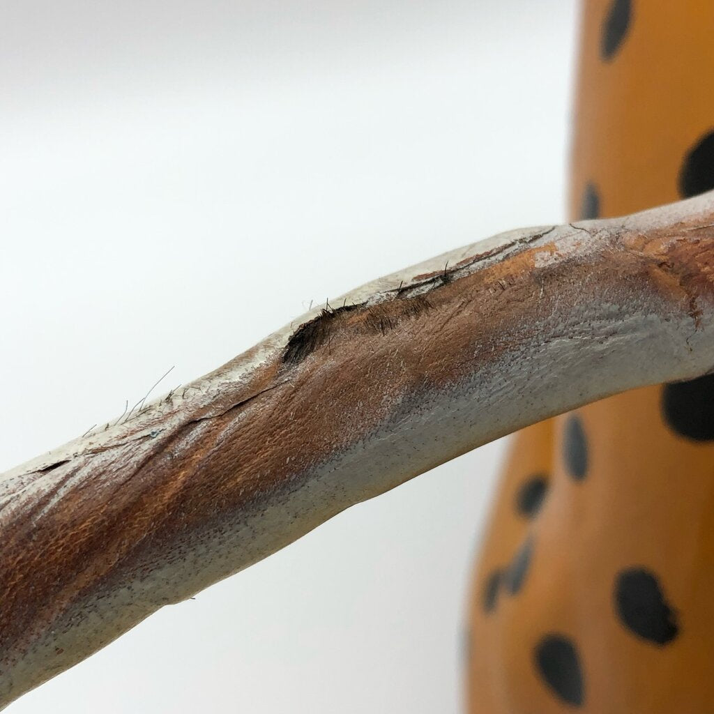 Vtg Hand Painted Leather Cheetah 17” Figurine /b