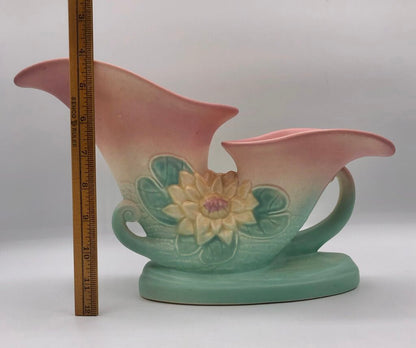 Hull Art Pottery Double Water Lily Vase /b