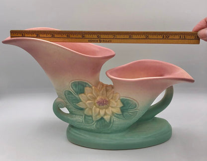 Hull Art Pottery Double Water Lily Vase /b