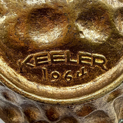 Vintage Keeler MCM 1964 Solid Brass Owl 6 Inch Trinket Dish/Ashtray /cb