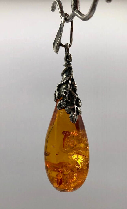 Heat Treated Honey Amber Pendant w/ Sterling Bail /b