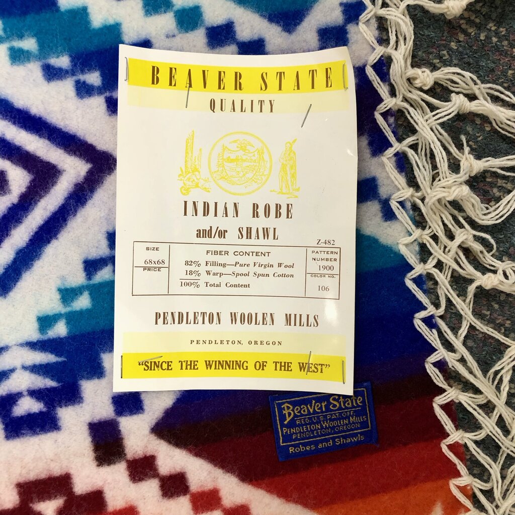 Pendleton Woolen Mills Beaver State Eagle Indian Robe/ Shawl /b