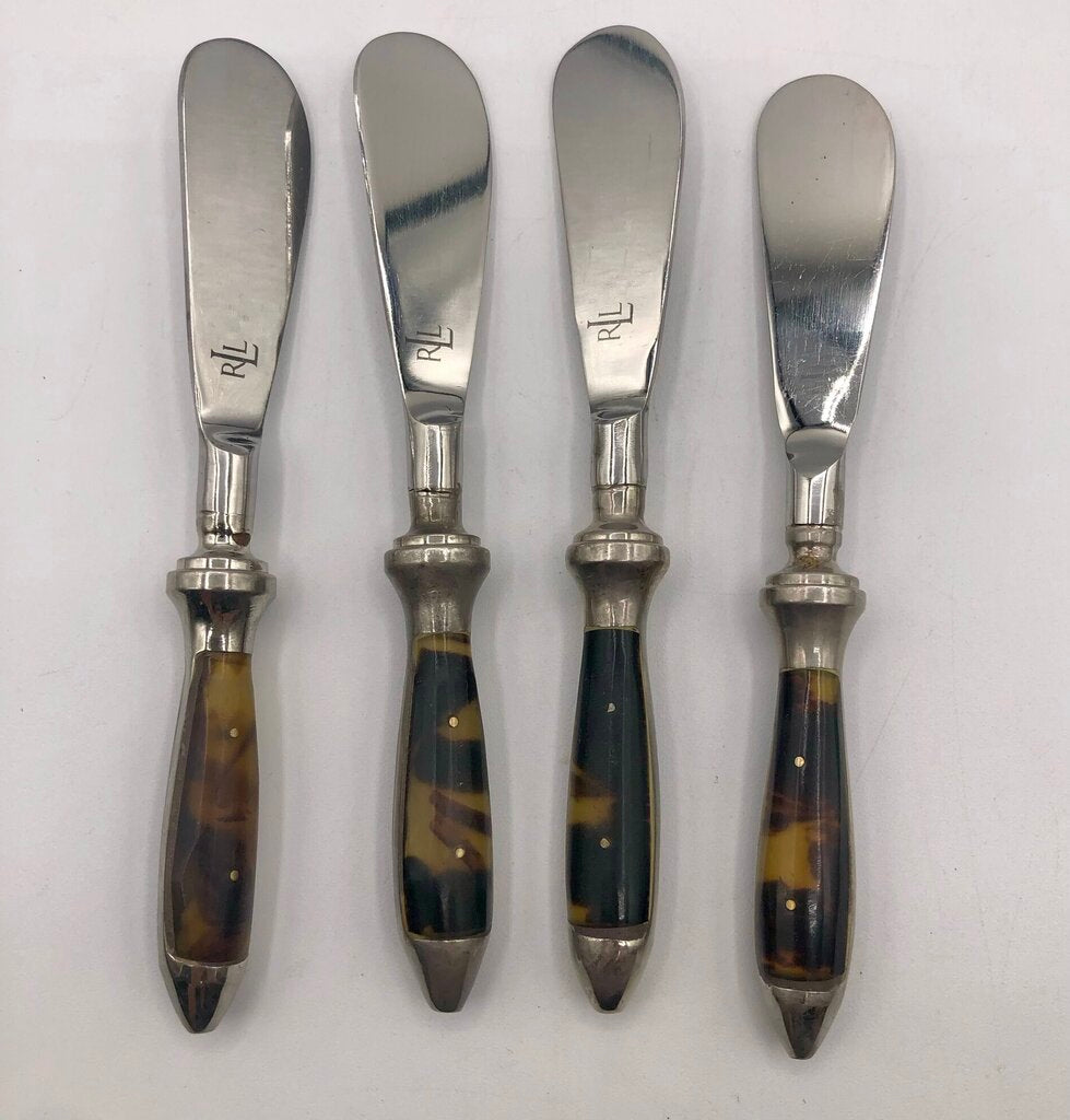4ea Ralph Lauren Wentworth Tortoise Shell Cheese Spreader Knives /b
