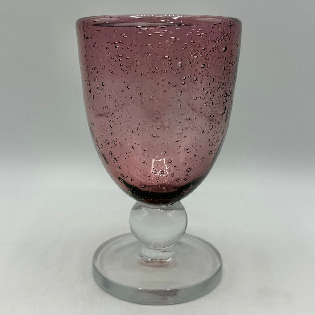 Set Of 4 TAG Ltd Plum Bubble Glass Water Goblets Handblown Discontinued /cb
