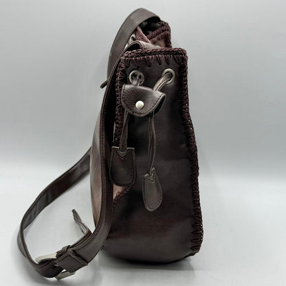 Vintage 1990s Marc Chantal Brown Leather Patchwork Shoulder Bag /cb