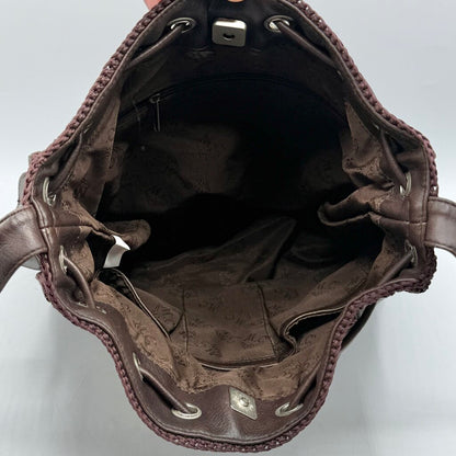 Vintage 1990s Marc Chantal Brown Leather Patchwork Shoulder Bag /cb
