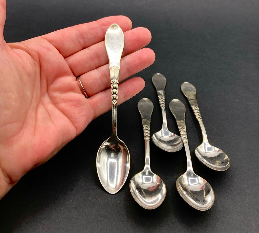 1920s Carl Cohn Danish Silver Plate Espresso Spoons /b